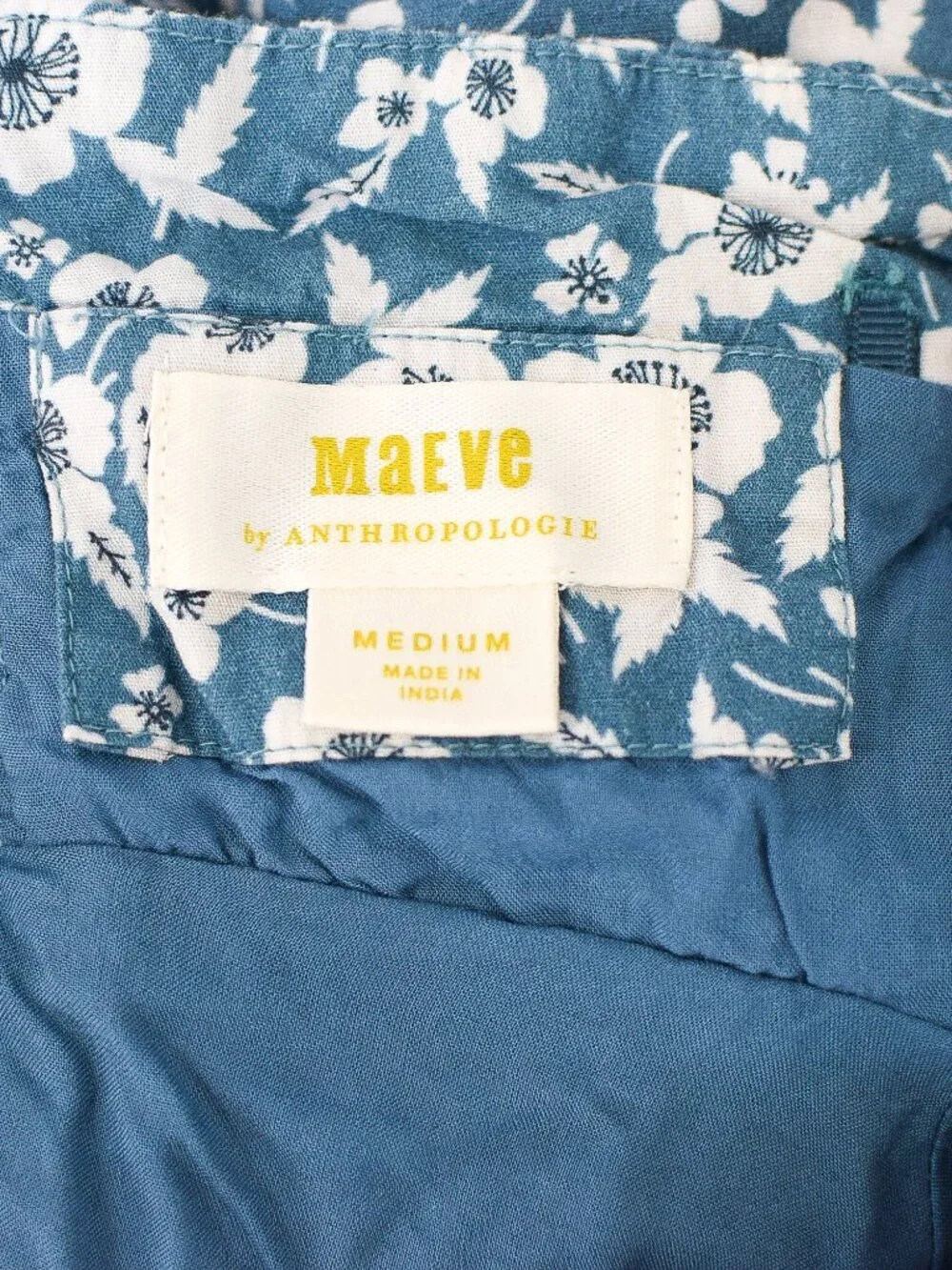 Anthropologie Maeve Floral Sweetheart Mini Dress Babydoll Criss Cross Back Sz M - Picture 9 of 10